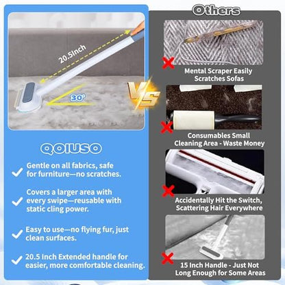 ✨ 50% OFF Extra Long Reach Pet Hair Remover – Clean Sofas, Carpets & Cars With Ease