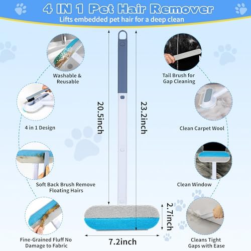 ✨ 50% OFF Extra Long Reach Pet Hair Remover – Clean Sofas, Carpets & Cars With Ease