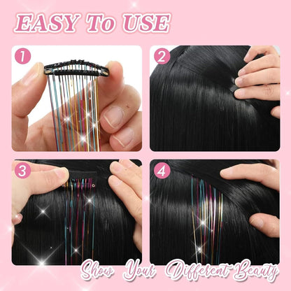 🔥Last Day50%OFF ✨Clip-in Tinsel Hair Extensions (12 tablets) box