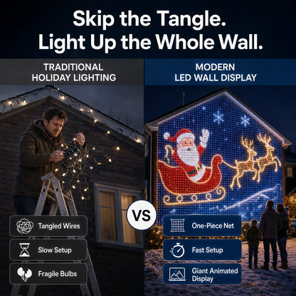 🔥 SPECIAL OFFER | 🎄✨Christmas LED House Net & Smart Outdoor Wall Curtain Light