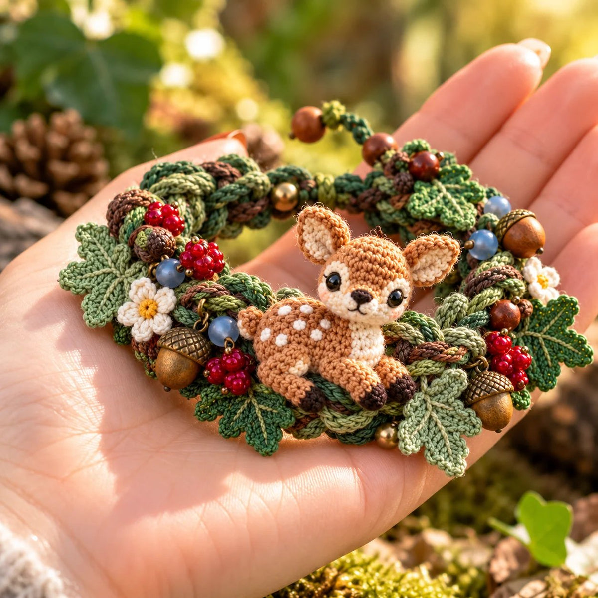 🔥Last Day 49% OFF - 🌿🧶 Woodland Wrist Friends™ – Handmade Crochet Animal Bracelet Collection