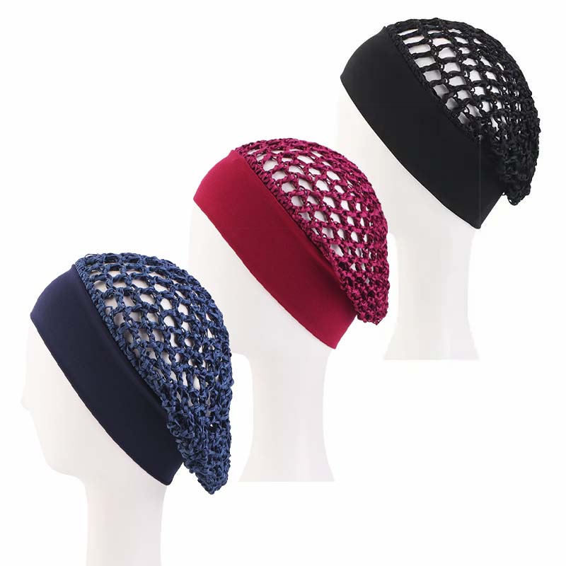 3-Piece Stretchy Wide-Edge Sleeping Cap Set, Soft Protection Bonnet for Nighttime Hair Care & Beauty??