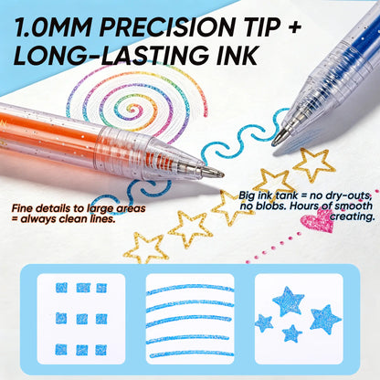 Finenolo Glitter Gel  Retractable 1.0mm Sparkle Set