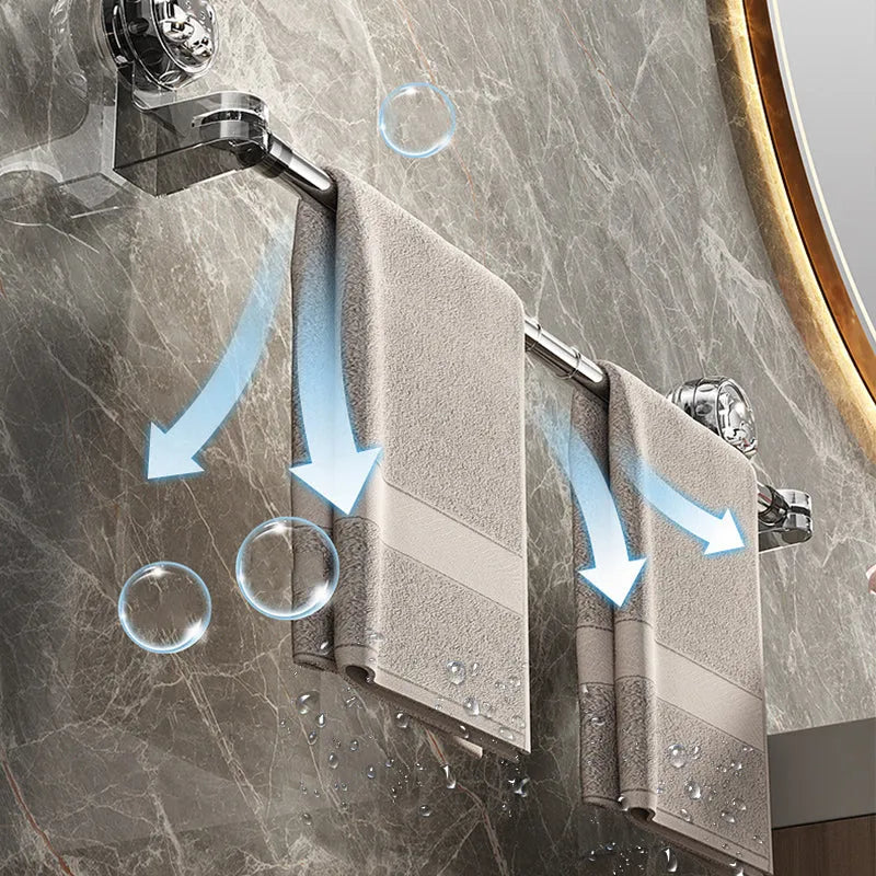 🛁 50% OFF Adjustable No-Drill Towel Bar – Extendable Suction Rack for Bathrooms & Kitchens