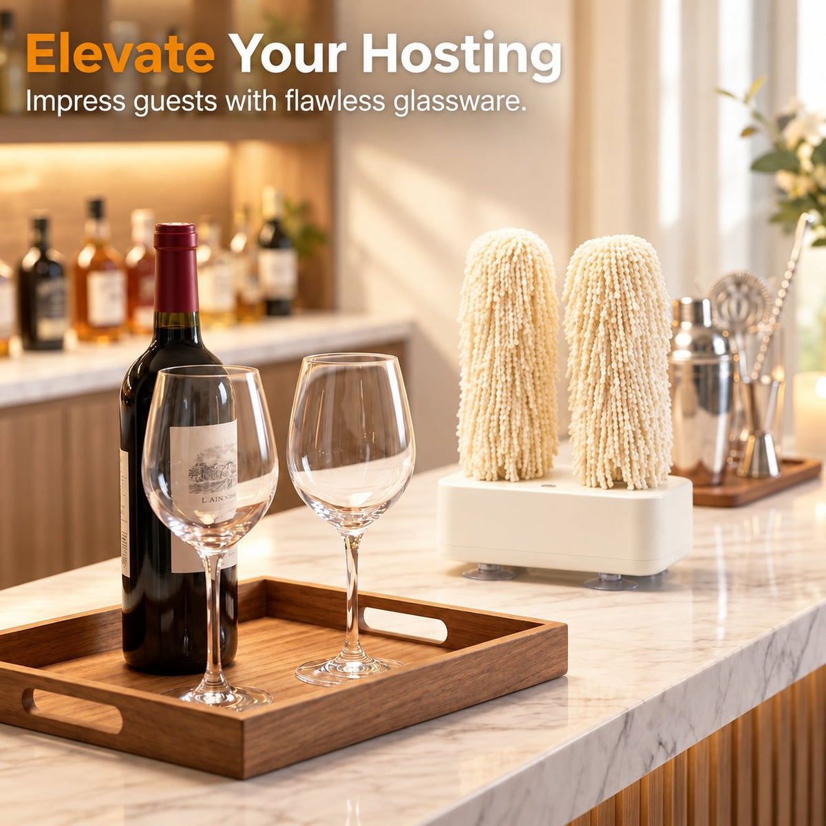 🚚 FREE Shipping 🍷 Electric Wine Glass Cleaner ✨ 600 RPM Crystal Shine