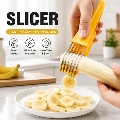 49% OFF 🍌 Handheld Banana Slicer – Perfect Slices in One Press