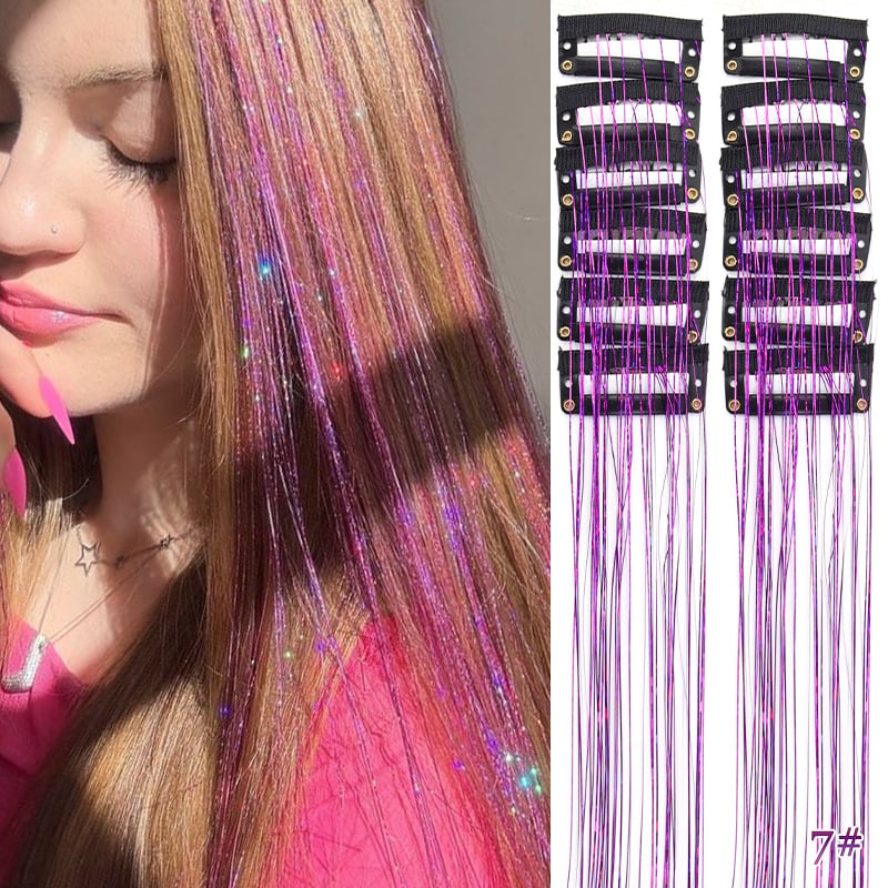 🔥Last Day50%OFF ✨Clip-in Tinsel Hair Extensions (12 tablets) box