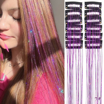 🔥Last Day50%OFF ✨Clip-in Tinsel Hair Extensions (12 tablets) box