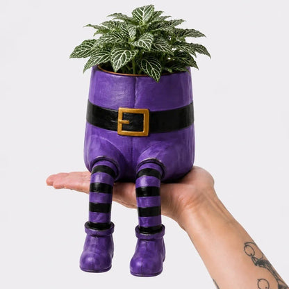 💀🎃Halloween Whimsical Hanging Leg Planter Hand-Painted Resin Succulent Pot💐(📦Buy 2 Free Shipping)