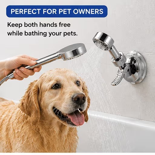 🚿 50% OFF 2PCSAdjustable Suction Shower Head Holder – No Drilling, 360° Positioning ✨