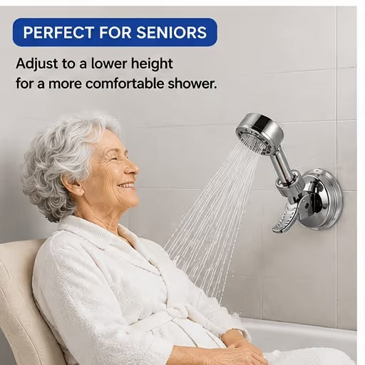 🚿 50% OFF 2PCSAdjustable Suction Shower Head Holder – No Drilling, 360° Positioning ✨