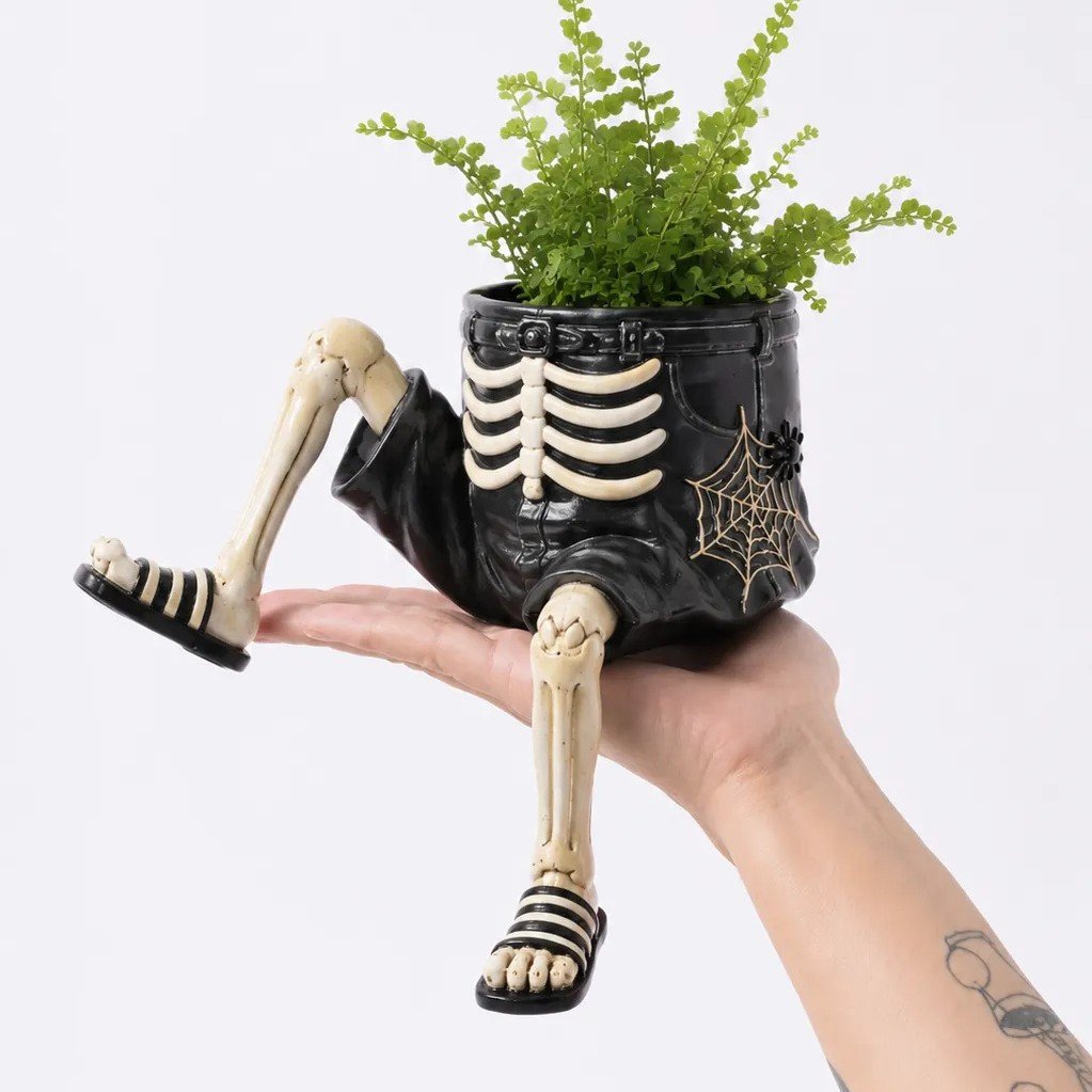 💀🎃Halloween Whimsical Hanging Leg Planter Hand-Painted Resin Succulent Pot💐(📦Buy 2 Free Shipping)