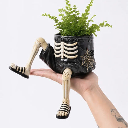 💀🎃Halloween Whimsical Hanging Leg Planter Hand-Painted Resin Succulent Pot💐(📦Buy 2 Free Shipping)