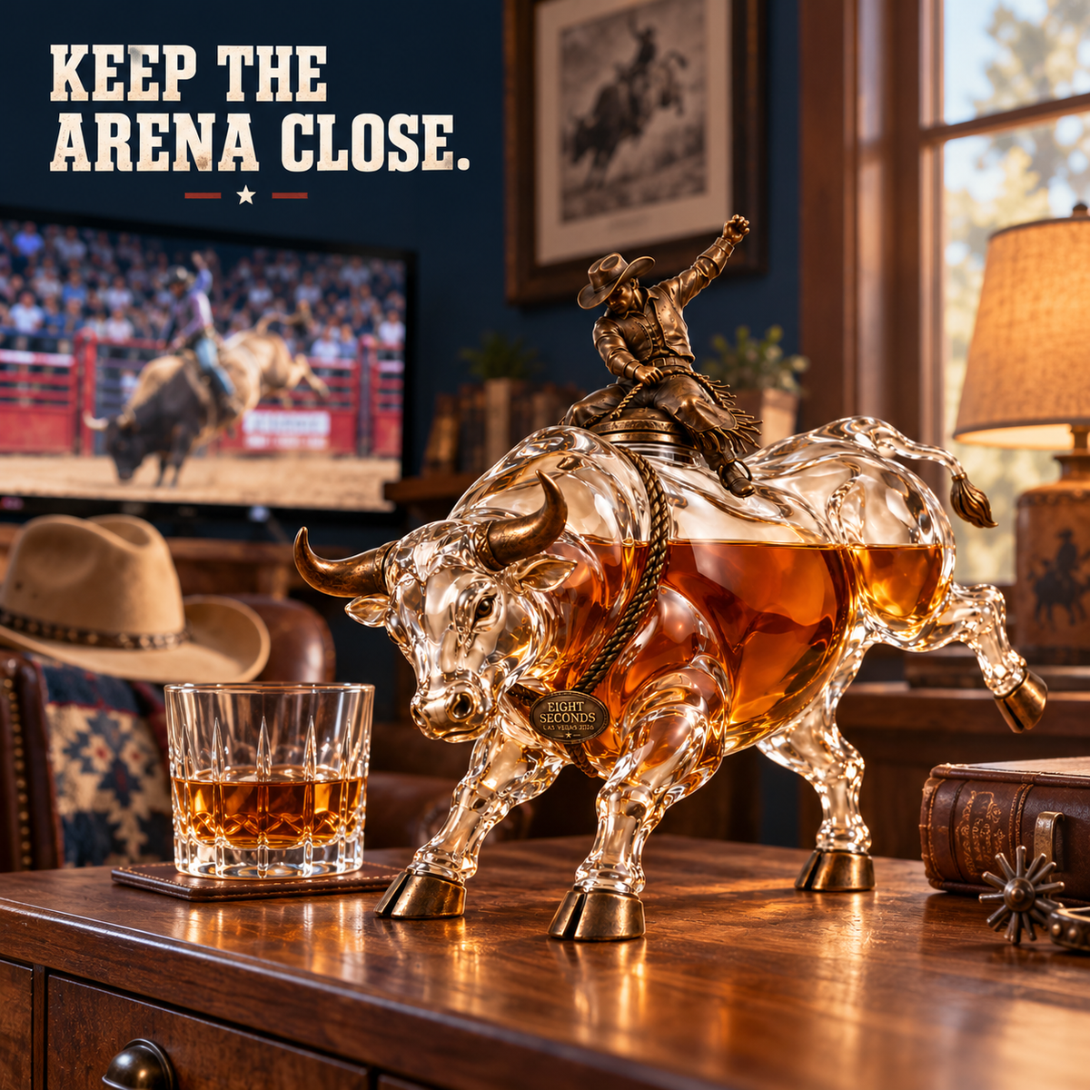 🎁 Western Rodeo Bull Rider Decanter – Gift for Rodeo Fans 🤠