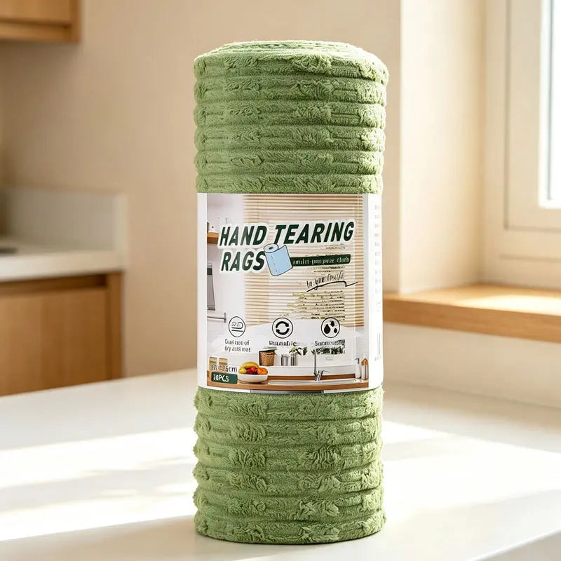 🔥 50% OFF Tearable Reusable Cleaning Cloth Roll 🧽 Washable & Super Absorbent for Kitchen & Home