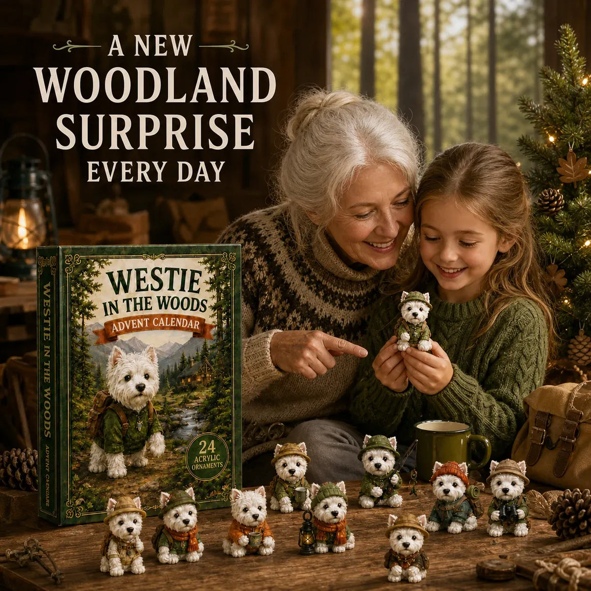 🐶2D Westie In The Woods Advent Calendar 2026 - 24-Day Festive Countdown - Gift For Dog Lovers