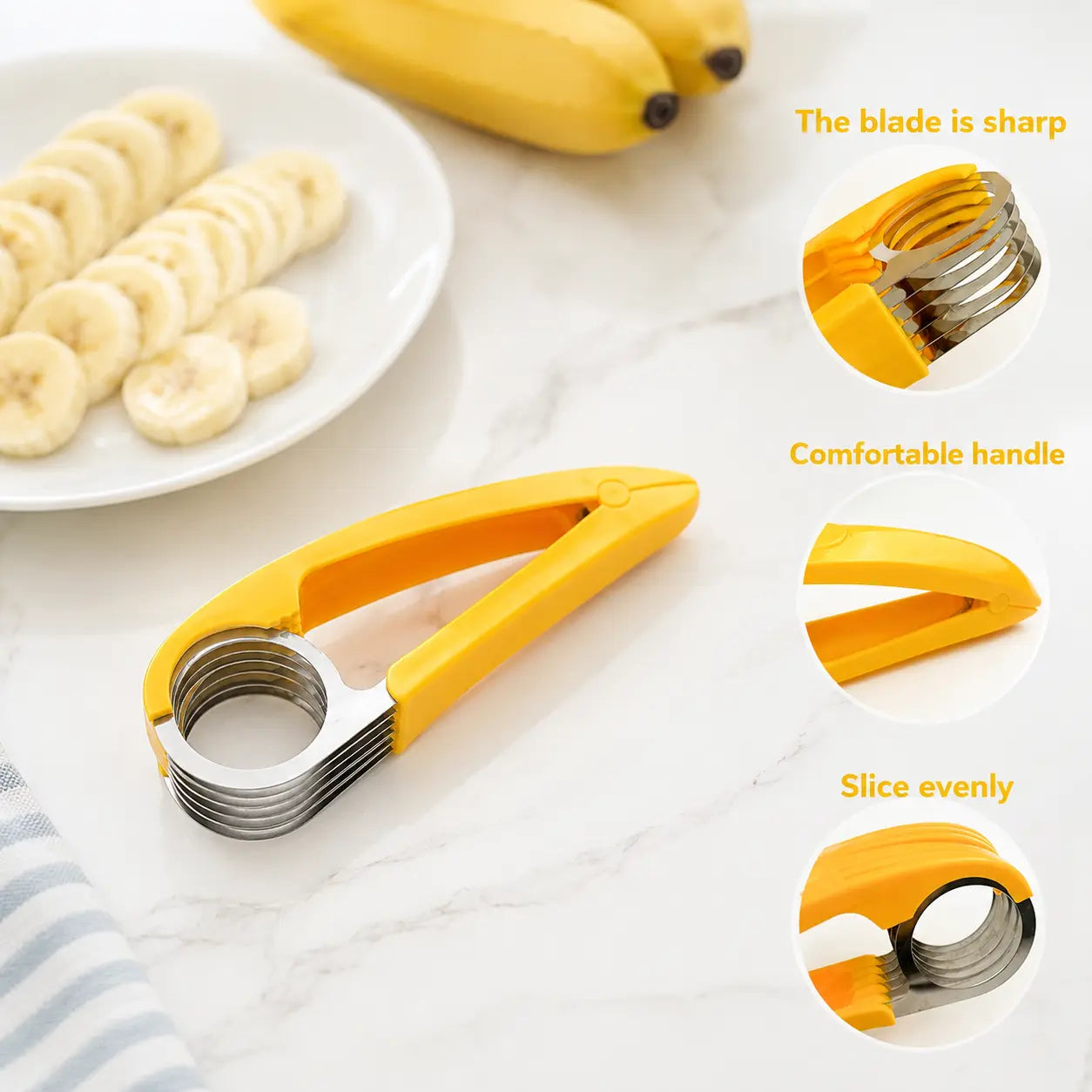 49% OFF 🍌 Handheld Banana Slicer – Perfect Slices in One Press