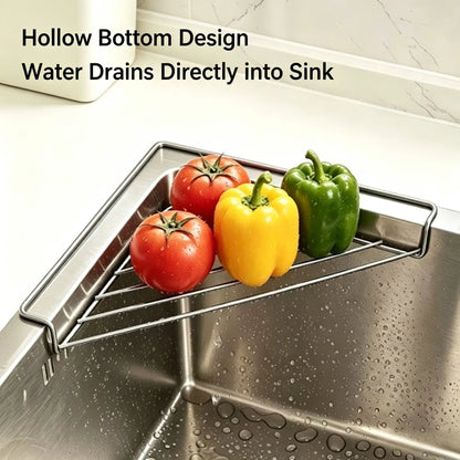 ✨ 50% OFF — Triangular Sink Draining Rack That Turns Corners Into Storage