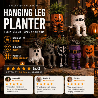💀🎃Halloween Whimsical Hanging Leg Planter Hand-Painted Resin Succulent Pot💐(📦Buy 2 Free Shipping)