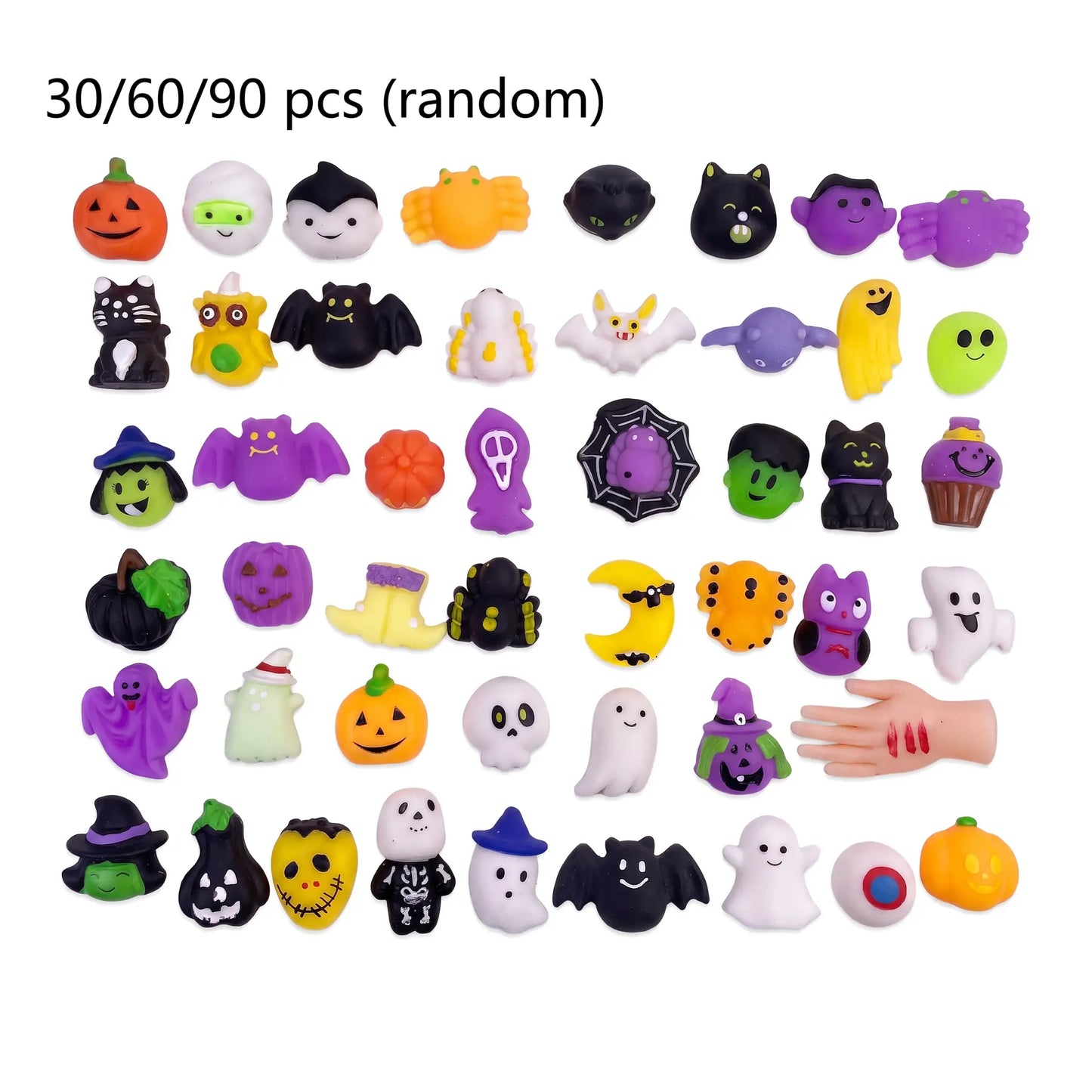 🎃 50% OFF Halloween Mini Squishy Toys 👻 30/60/90 PCS Random Assortment for Party Favors