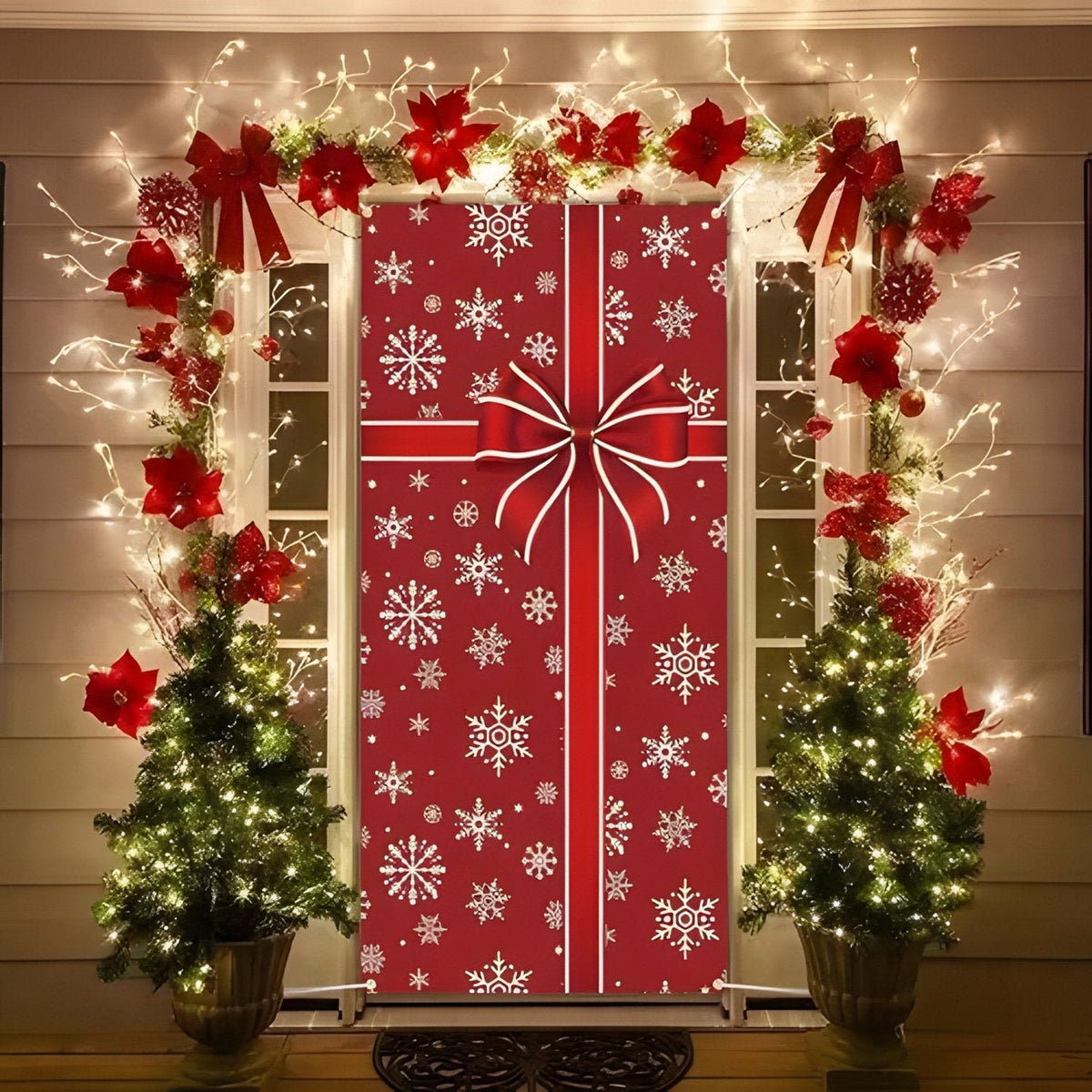 🎅 🚪Santa & Reindeer Christmas Door Cover