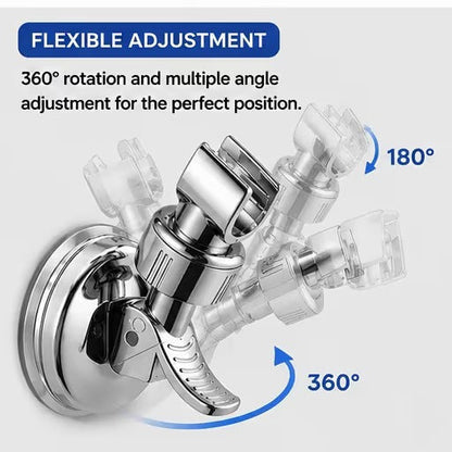 🚿 50% OFF 2PCSAdjustable Suction Shower Head Holder – No Drilling, 360° Positioning ✨
