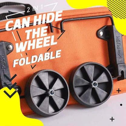 Shopping bag with wheels, foldable small trolley for groceries, portable, large-capacity women's bag for home use