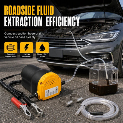 💯 📢📢50% OFF !! ⚡ Portable 12V/24V Electric Self-Priming Oil & Fuel Transfer Pump with Alligator Clamps 🛢️