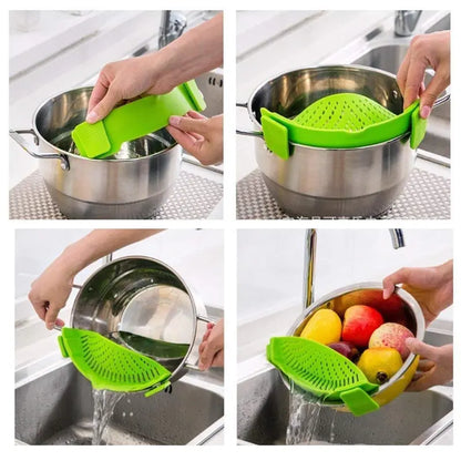 🍝 Clip-On Silicone Pot Strainer – Drain Pasta Fast Without A Bulky Colander