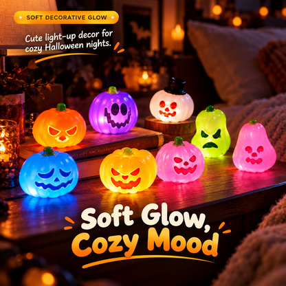 🎃 Colorful Glowing Mini Halloween Jack-O'-Lantern Pumpkin Night Lights Table Decor 🌈