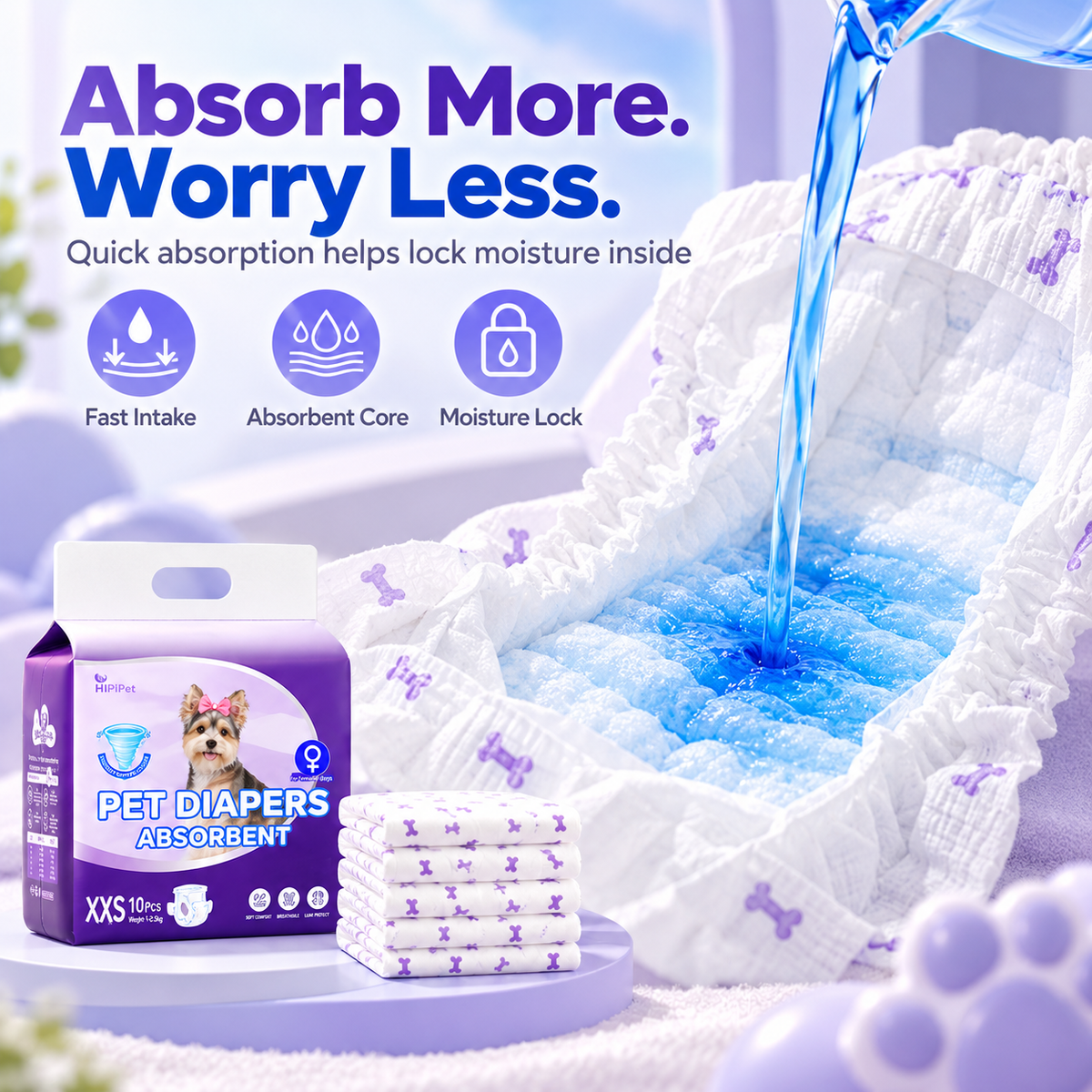 🐾 Leak-Proof Dog Diapers with Wetness Indicator for Heat & Incontinence 💜