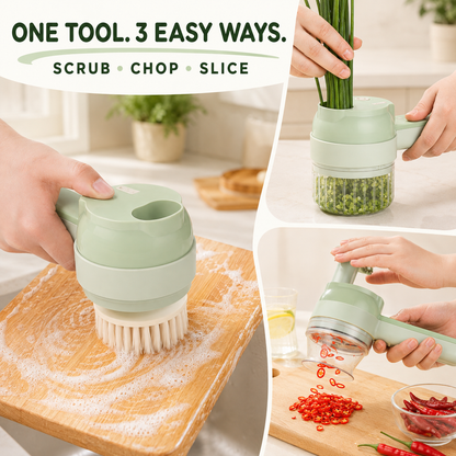🔥 50% OFF 4-in-1 Electric Vegetable Cutter ⚡ Slice, Mince, Peel & Clean in Seconds