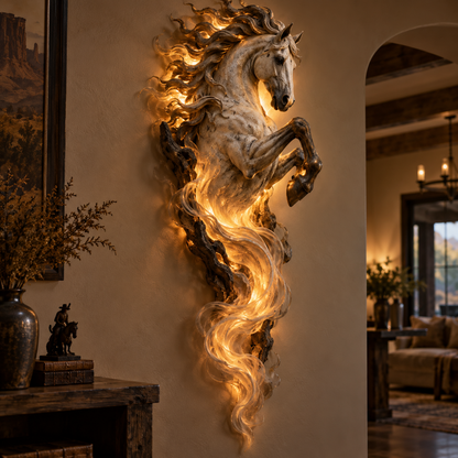 🔥Last Day 56% OFF -🦄 Celestial Flame Unicorn Wall Sconce – A Magical Guardian Awakens on Your Wall