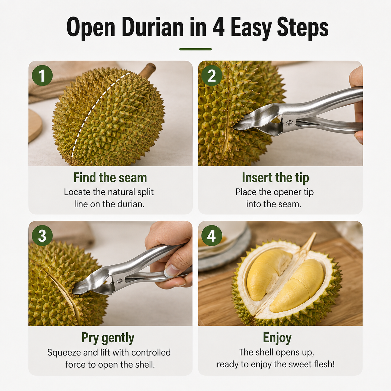 49% OFF 🥭 Stainless Steel Durian Opener – Open Tough Shells With Ease