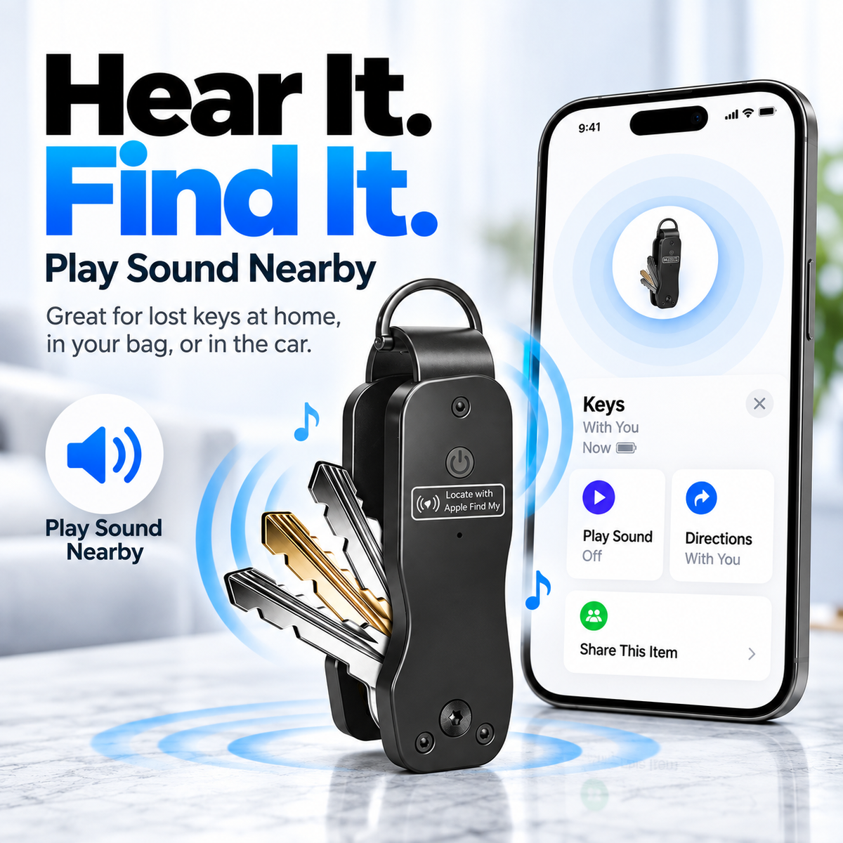 🔑 Smart Key Organizer With Find My Compatibility — Keep Keys Neat & Easier To Locate