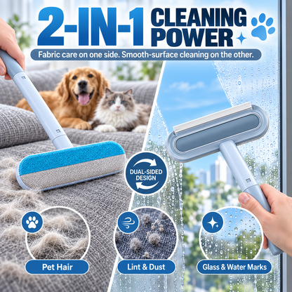 🐾 LIMITED-TIME 49% OFF Pet Hair Remover Brush – Long Handle & 2-in-1 Cleaning