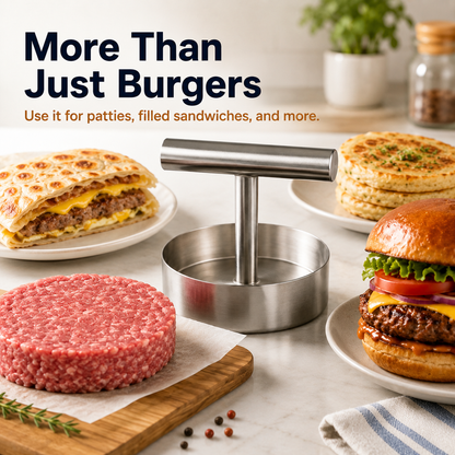 🍔 50% OFF Stainless Steel Burger Patty Press – Perfect Patties in Seconds 🔥