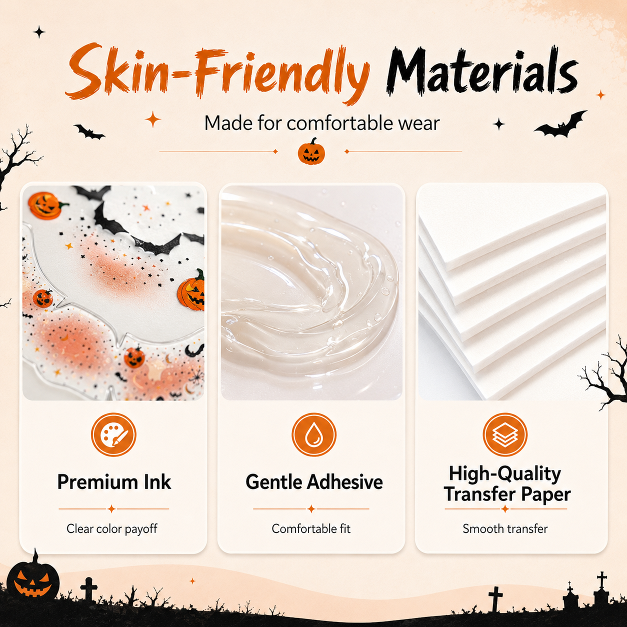 🎃 50% OFF 6PCS Halloween Under-Eye Face Stickers – Instant Spooky Makeup Set