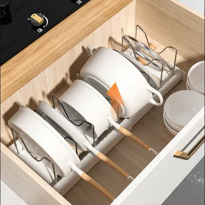🔥 49% OFF Expandable Pot & Lid Organizer – Turn Cabinet Chaos Into Order