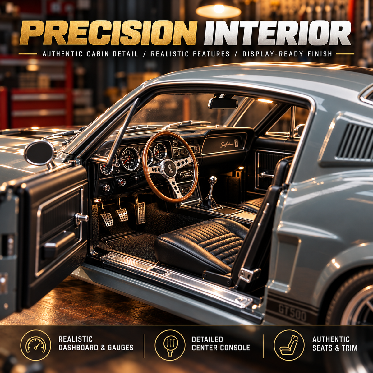 🔥LAST DAY 49%🏎️ 1967-Inspired GT500 Fastback DIY Model Car Kit – Build & Display