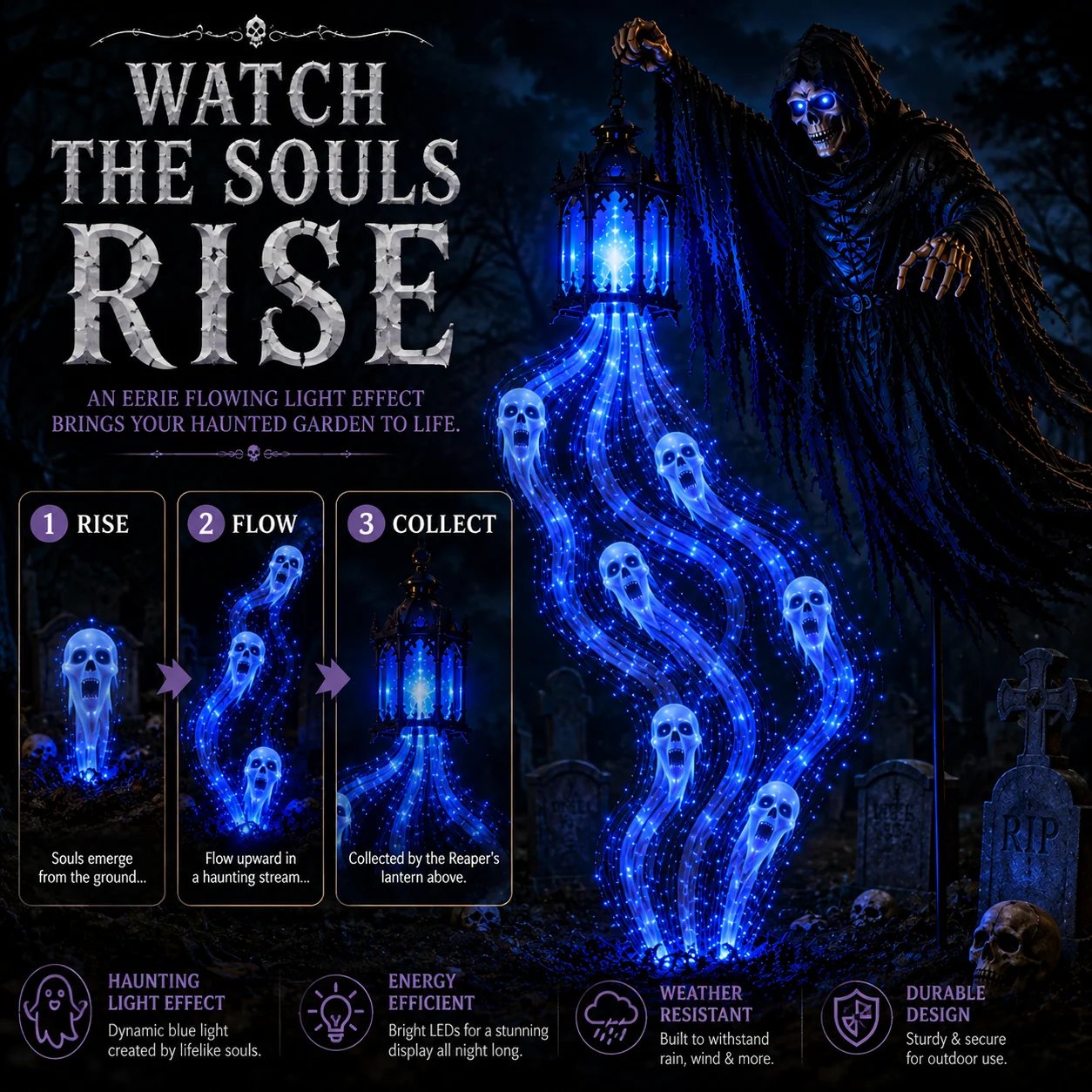 🎃45% OFF 3-Style Solar Halloween Spirit Yard Lights 👻 Bring Your Yard to Life After Dark
