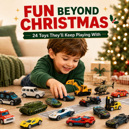 🔥 Last Day 50% OFF🎅 2026 Christmas Advent Calendar 24 Diecast Cars Set 🚗✨