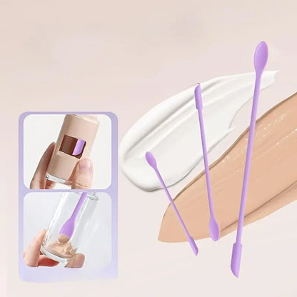 💜 50% OFF 6PCS Silicone Makeup Spatula Set – Scoop Every Drop of Cream, Foundation & Skincare
