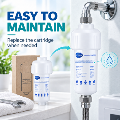 ✨ High-Flow Tap Water Sediment Filter | Tool-Free Inline Pipeline Purifier with Visual Clear Housing 🚰