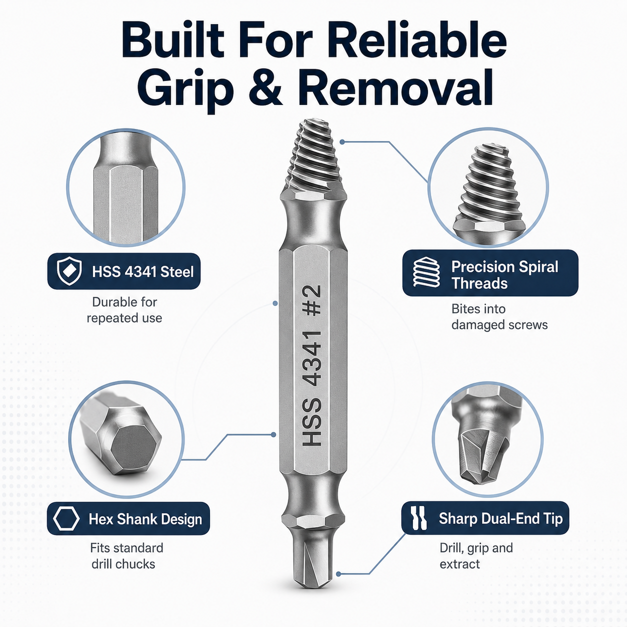🔥 50% OFF 6-Piece Damaged Screw Extractor Set – Remove Stripped, Broken & Rusted Screws Fast