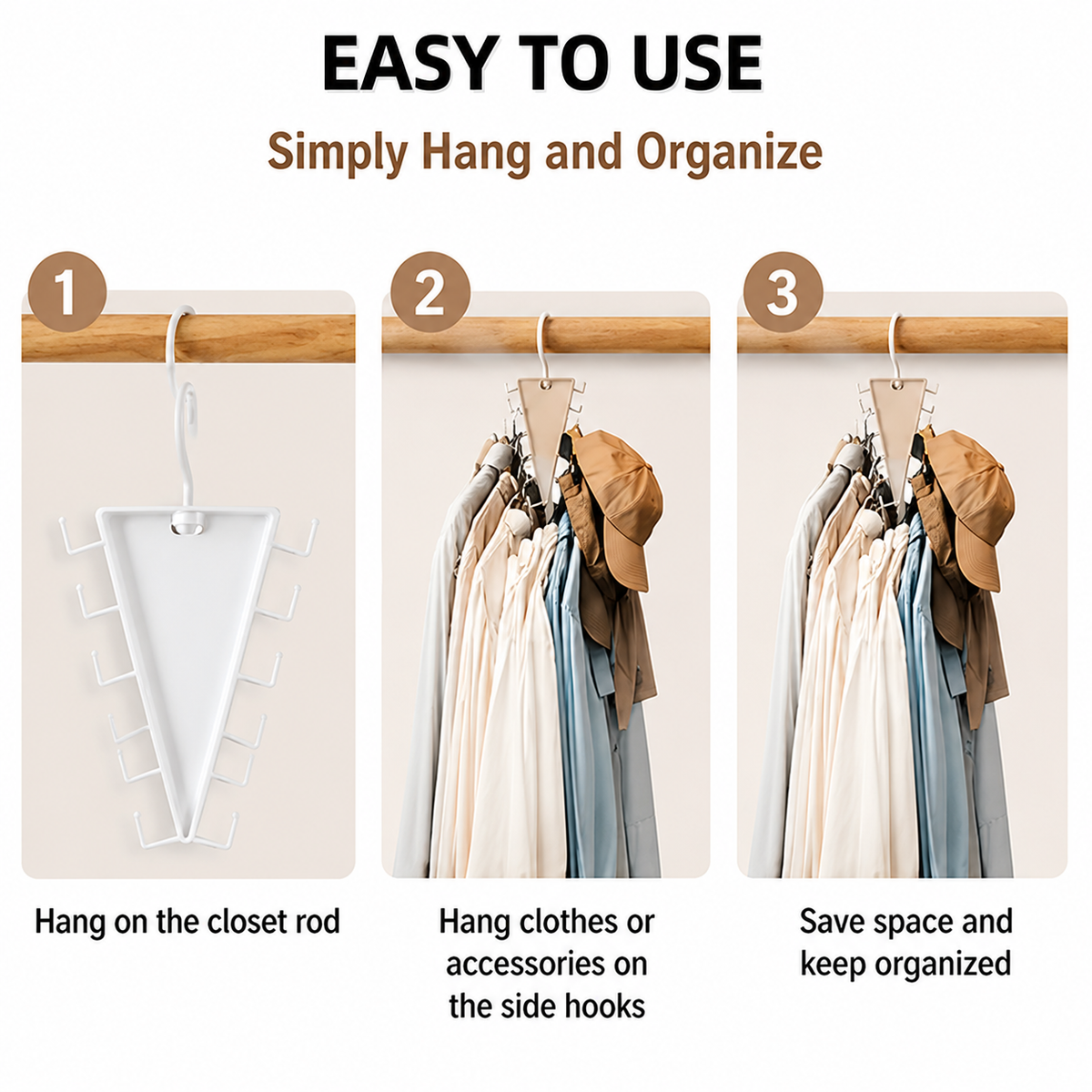 🔥 50% OFF 3 Pack-Smart Triangle Closet Organizer Hanger – Save Space & Hang More Clothes Easily