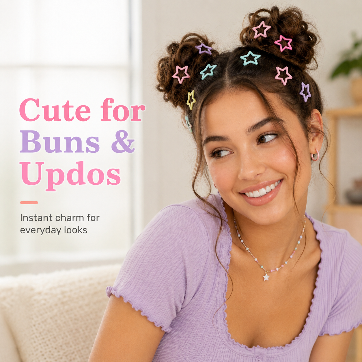 ⭐ 49% OFF 30PCS Colorful Star Hair Clips – Cute Snap Clips for Braids, Buns & Everyday Styles