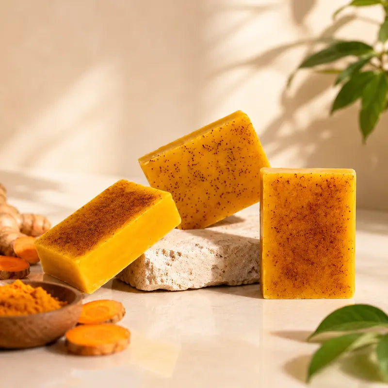 🌿 3PCS Turmeric Cleansing Soap Bars – Gentle Daily Care for Fresh, Soft-Feeling Skin