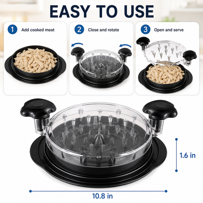 🍗 49% OFF Chicken Shredder Tool – Fast Twist Meat Shredder with Clear Lid