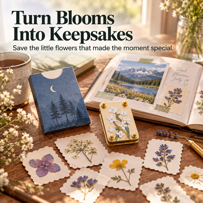 🌸 Mini Portable Botanical Flower Press Kit for Wildflowers & Craft Keepsakes 🌿